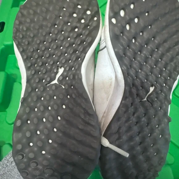 Puma Kids White and Gray Golf Shoes - Picture 4 of 5